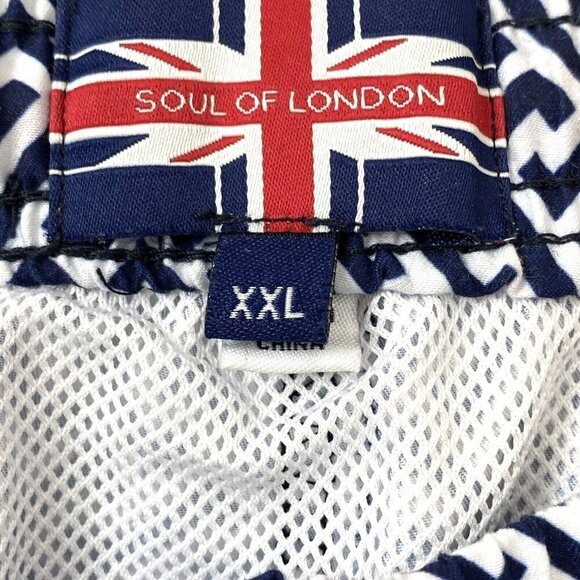 Soul of London Swim Shorts Men's size XXL Board Shorts Bathing Suit Blue White - Picture 6 of 10